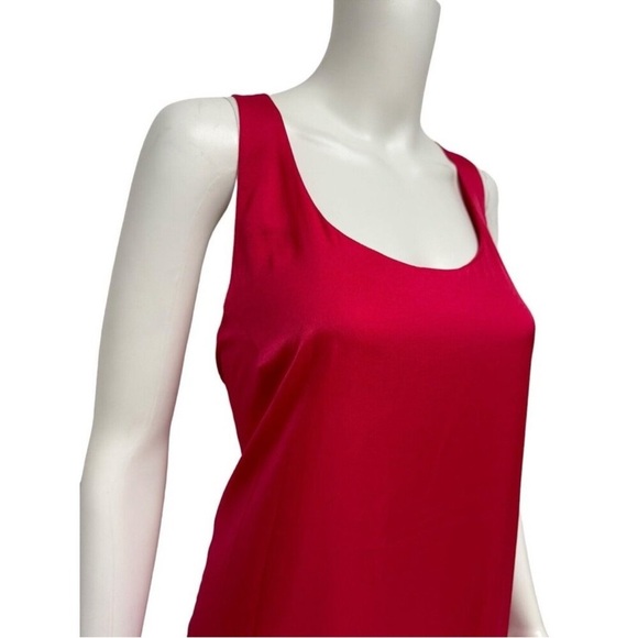 BCBG Max Azria Women’s Sleeveless Elegant Bright Pink Satin Maxi Dress - Picture 4 of 15